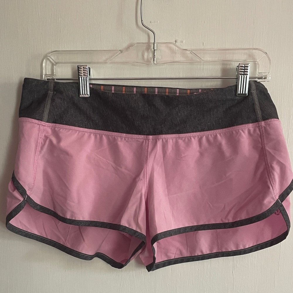 Lululemon Athletica Pink and Grey Athletic Shorts